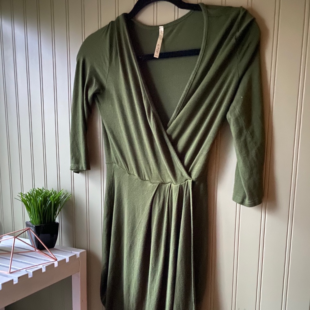 Ktoo sage green wrap dress